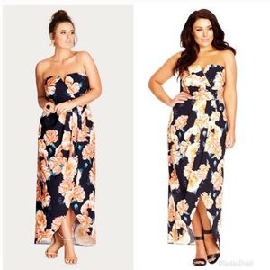 City Chic Sz. 18 strapless floral dress